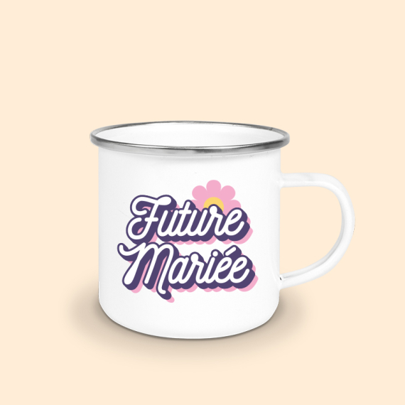 tasse future mariée émaillée