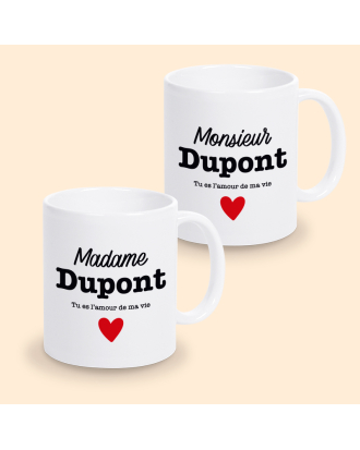 mug saint valentin personnalisé monsieur madame