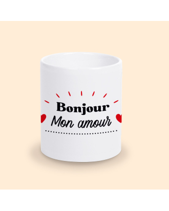 mug bonjour mon amour personnalise