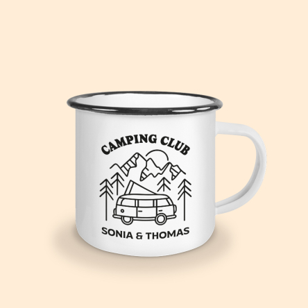 tasse camping émaillée