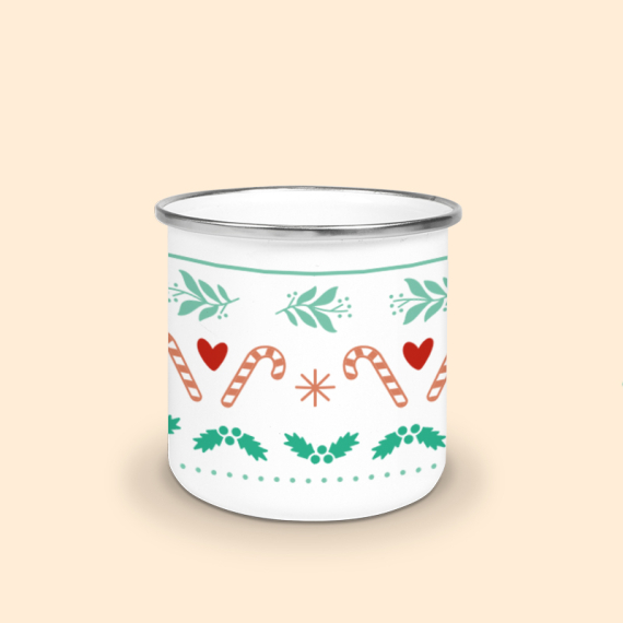 mug émaillé sucre d'orge