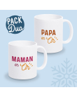 mugs papa et maman en or