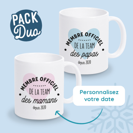 mug duo personnalisé maman papa