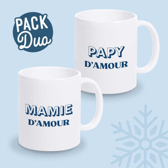 mug duo mamie papy d'amour mug duo mamie papy d'amour