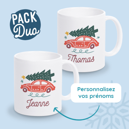mug duo sapin personnalisé