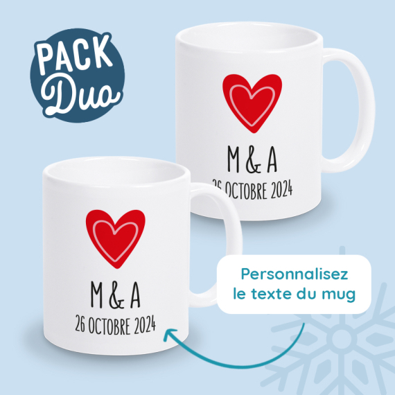 mug duo couple personnalisé