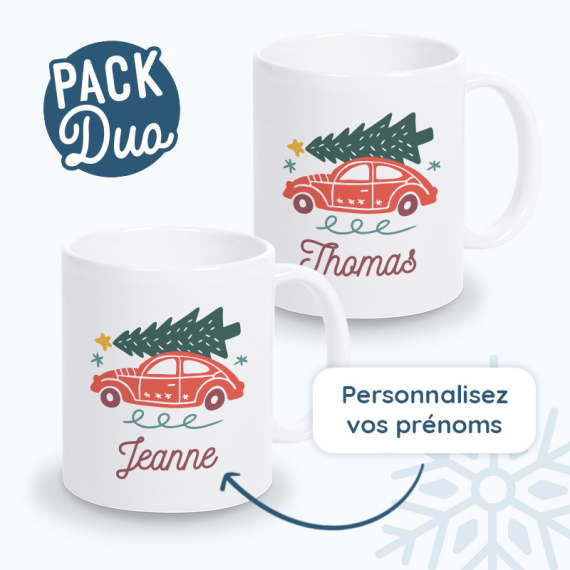mug duo sapin personnalisé
