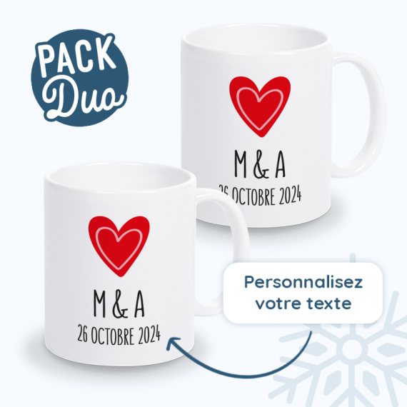 mug duo couple personnalisé