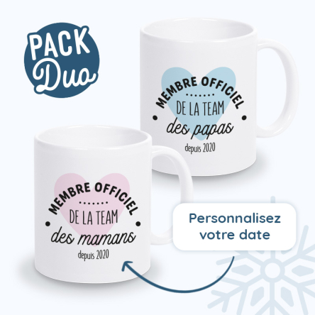 mug duo personnalisé maman papa