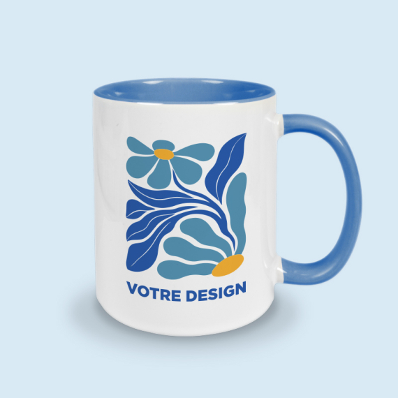 mug bleu personnalisable
