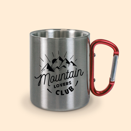 Tasse Inox Montagne mousqueton rouge