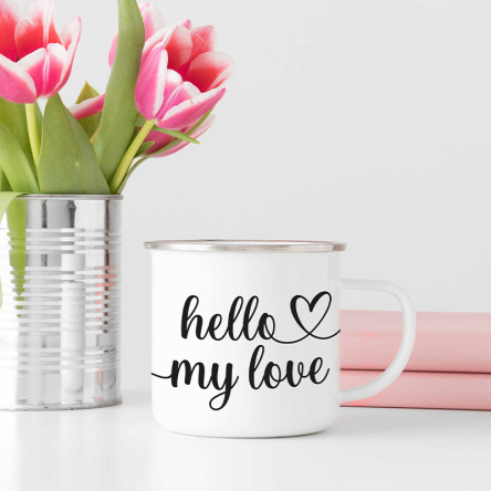 mockup mug émaillé hello my love