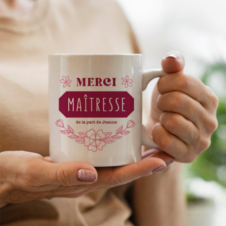 tasse merci personnalisée visuel