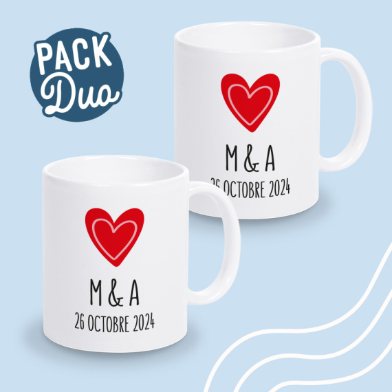 mug duo couple personnalisé