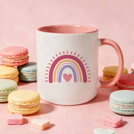 tasse rose tu es l'arc en ciel de ma vie