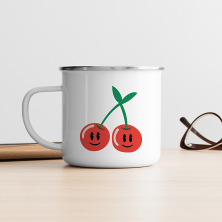 mug émaillé argent forever together