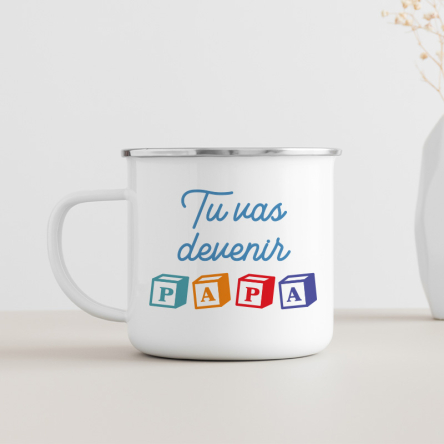 mug émaillé tu vas devenir papa