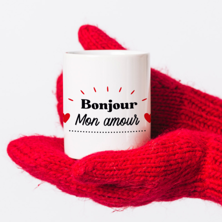 mug bonjour mon amour personnalise