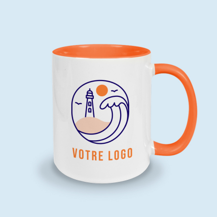 mug orange personnalisable