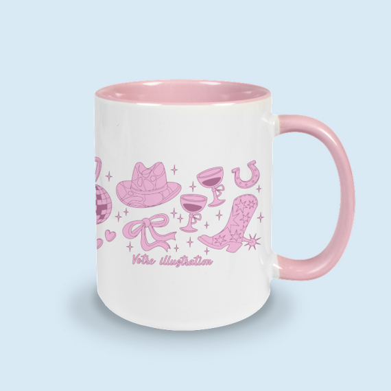 mug rose personnalisé