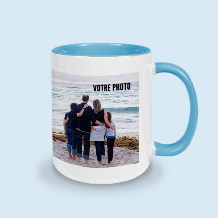 mug bleu personnalisé