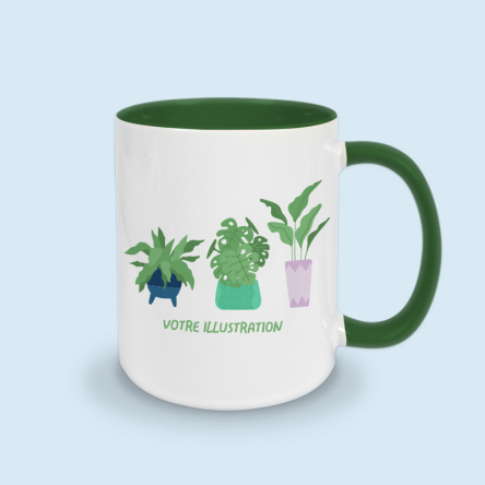 mug vert personnalisé