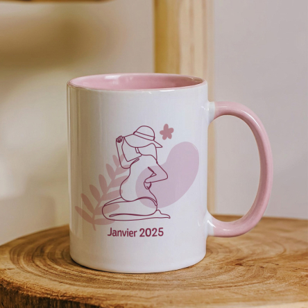 mug rose annonce grossesse personnalisé