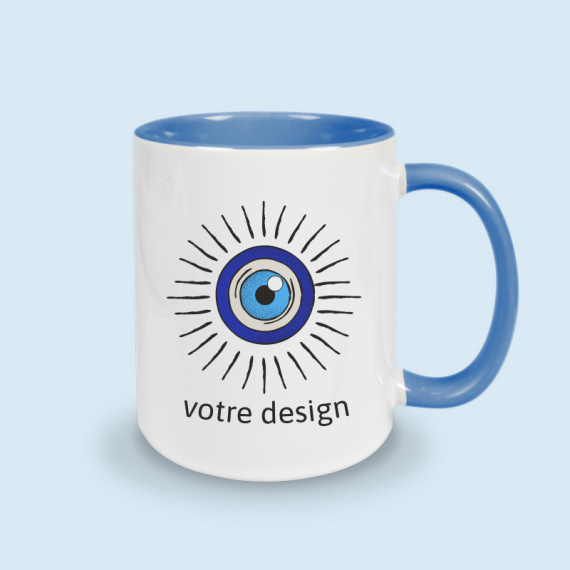 mug bleu personnalisable