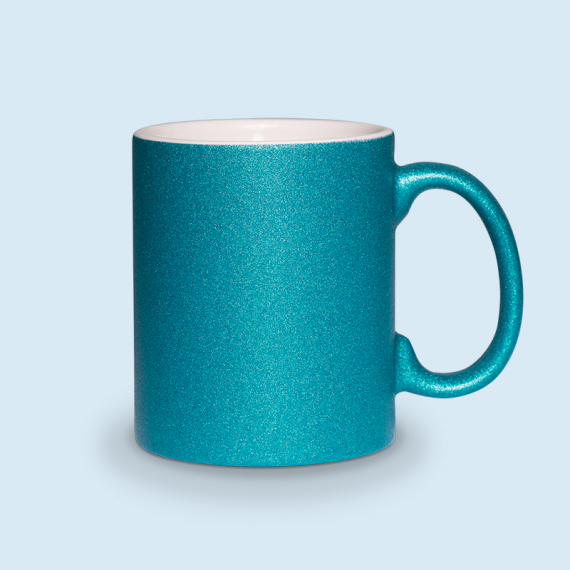 mug paillette bleu personnalisé