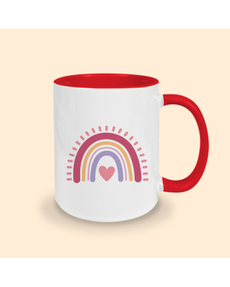 mug arc en ciel rouge