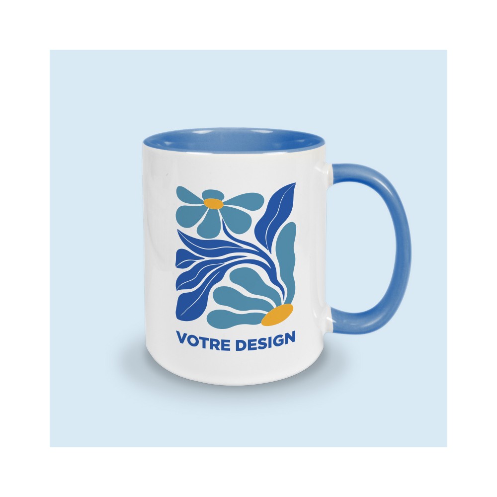 mug bleu personnalisable
