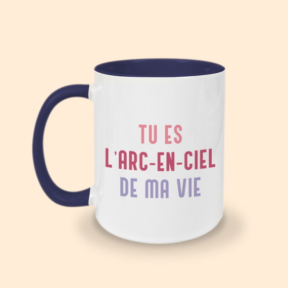 tasse bleu tu es l'arc en ciel de ma vie