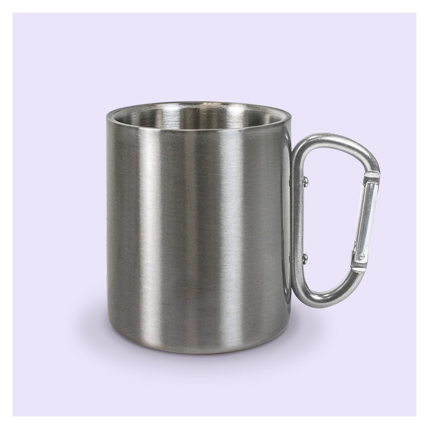 tasse inox mousqueton personnalisable