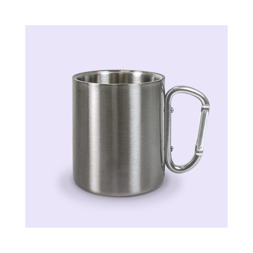 tasse inox mousqueton personnalisable
