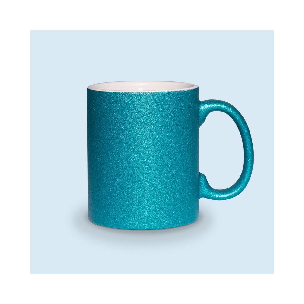 mug paillette bleu personnalisé