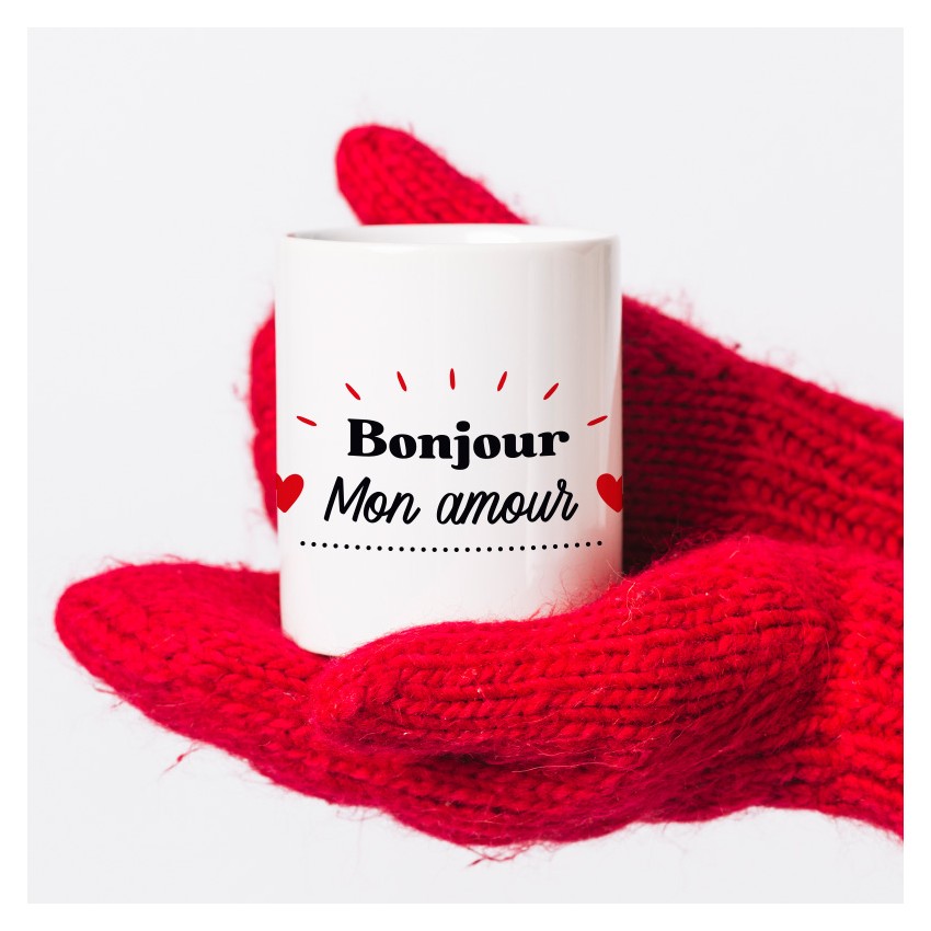 mug bonjour mon amour personnalise
