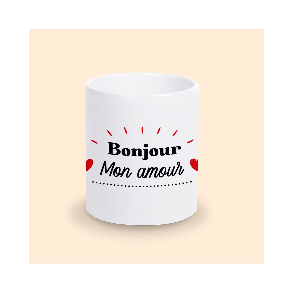mug bonjour mon amour personnalise