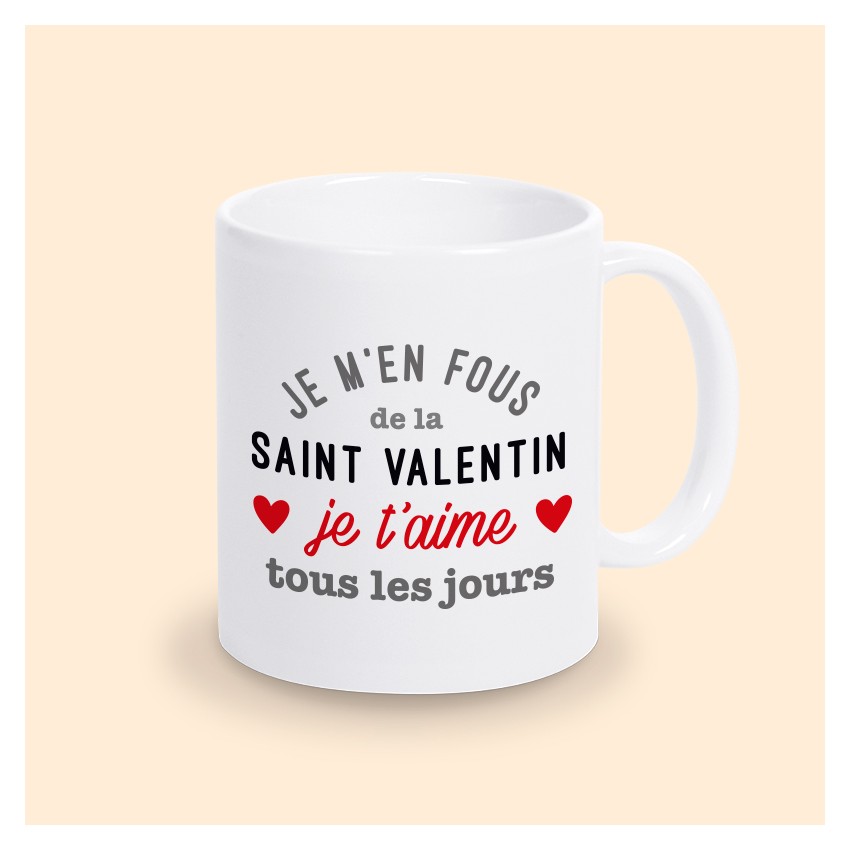 mug saint valentin je t'aime