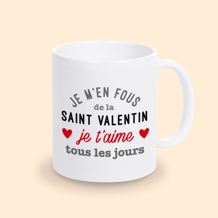 mug saint valentin je t'aime