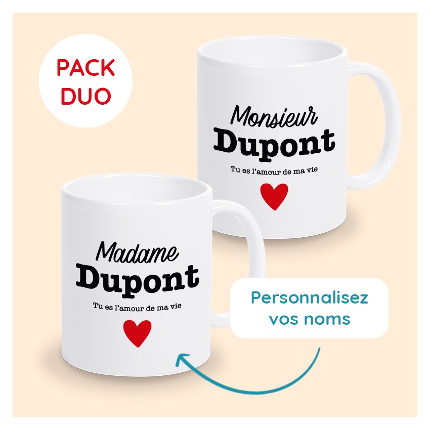 mugs saint valentin personnalisés