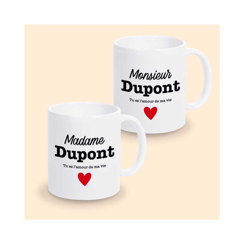 mug saint valentin personnalisé monsieur madame