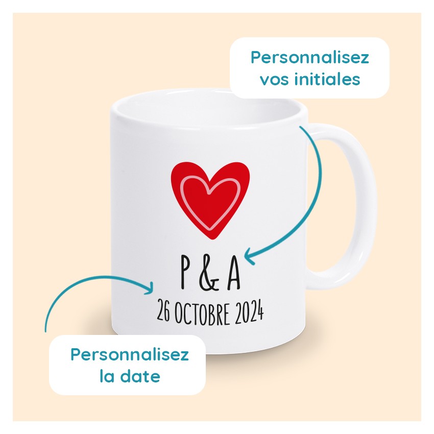 mug initiales couple