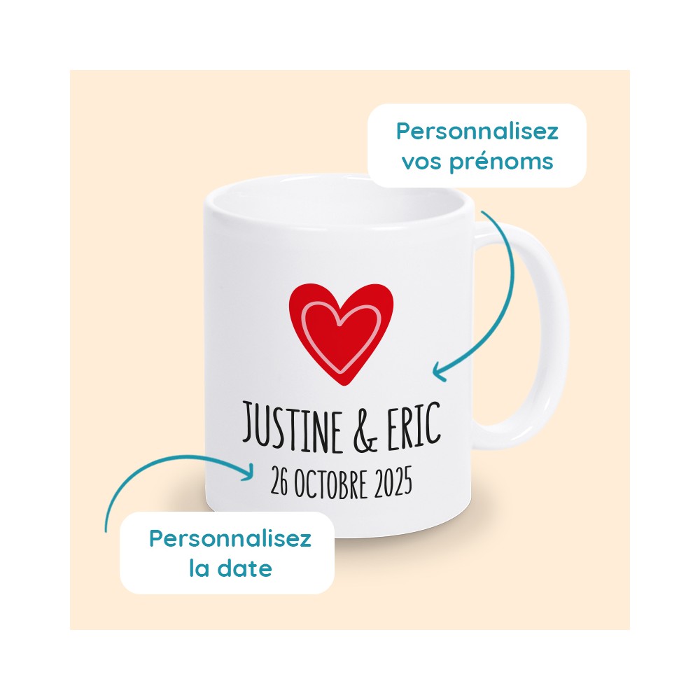 tasse prénom couple personnalisée