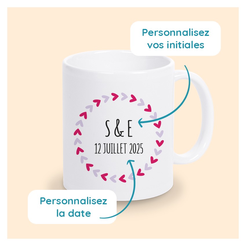 tasse initiales personnalisée