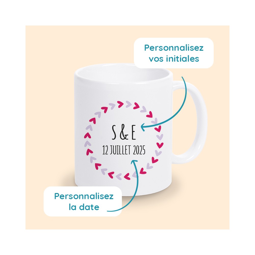tasse initiales personnalisée