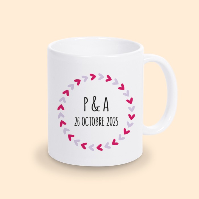 mug avec initiales
