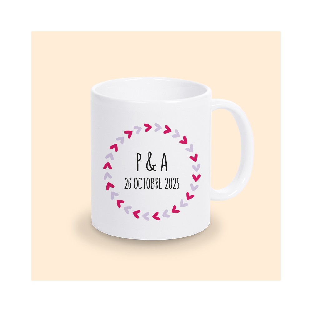 mug avec initiales