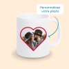 mug photo coeur personnalisé