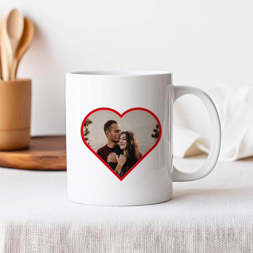 tasse photo coeur personnalisée