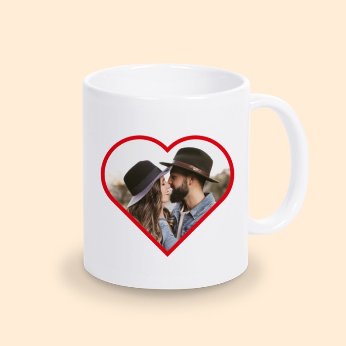mug coeur photo